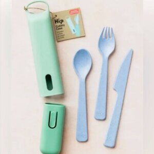 🔥3/$30 NIP HIP 3 Piece Cutlery Set Carrying Case Sustainable Travel Picnic Camp